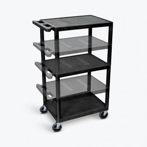 Luxor LEDUO-B Black Endura Multi-height 3 Shelf Av Cart