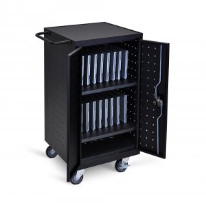 Luxor LLTP18-B Black 18 Laptop Computer Charging Cart