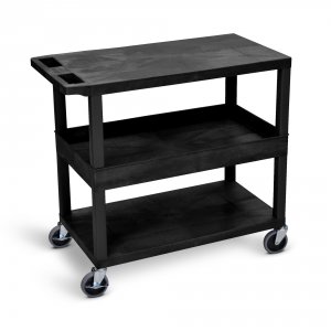 Luxor EC212-B Black Ec212-b 18x32 Cart 2 Flat1 Tub Shelves