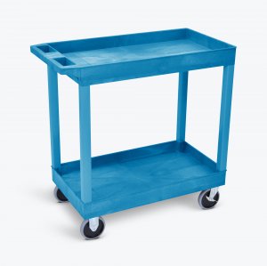 Luxor EC11HD-BU Hd High Capacity 2 Tub Shelves Cart In Blue