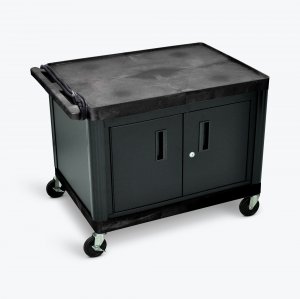 Luxor LP27CE-B Av Cart With Locking Cabinet 27 H