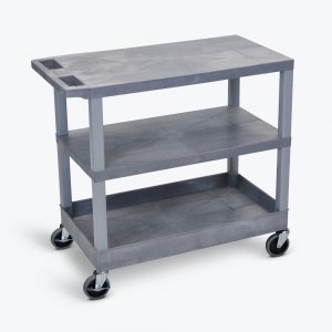 Luxor EC221-G Gray Ec221-g 18x32 Cart 2 Flat1 Tub Shelves