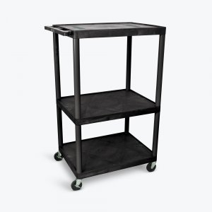 Luxor LE54-B Black Endura 3 Shelf Av Cart