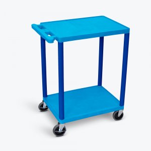 Luxor HE32-BU 2 Shelf Utility Cart Blue