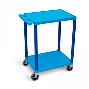 Luxor HE32-BU 2 Shelf Utility Cart Blue