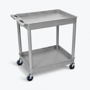 Luxor TC11-G 2 Shelf Large Gray Tub Cart