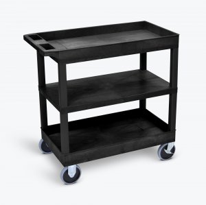 Luxor EC121HD-B Black Ec121hd 18x32 Cart With 2 Tub Shelves And 1 Flat