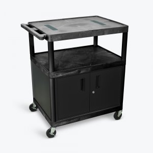 Luxor LE40C-B Black Endura Cart W 3 Shelves  Cabinet