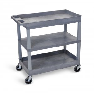 Luxor EC121-G Ec121 Gray 18x.32 Cart 2 Tub With 1 Flat Shelf