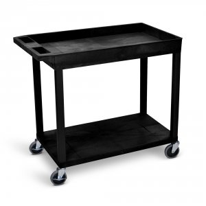 Luxor EC12-B Black Ec12 18x32 Cart 1 Tub 1 Flat Shelf