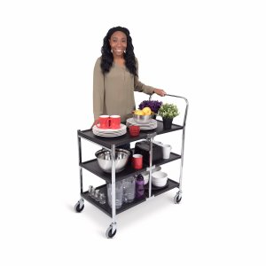 Luxor MSCC-3 3 Shelf Collapsible Metal Cart