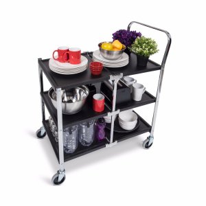 Luxor MSCC-3 3 Shelf Collapsible Metal Cart