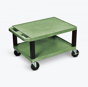 Luxor WT16GE-B Tuffy Green 2 Shelf Av Cart W Black Legs  Electric