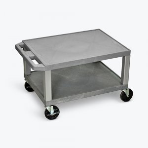 Luxor WT16GYE-N Tuffy Gray 2 Shelf Av Cart W Nickel Legs  Electric