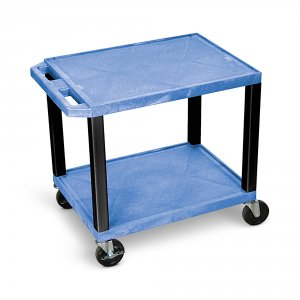 Luxor WT26BUE-B Tuffy Blue 2 Shelf Av Cart  W Black Legs  Electric