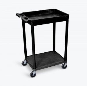 Luxor STC12-B 2 Shelf Black Tub Cart