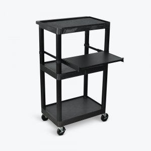 Luxor LT45-B Black 3 Shelf Endura Presentation Cart