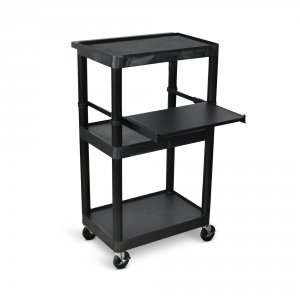 Luxor LT45-B Black 3 Shelf Endura Presentation Cart