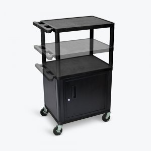 Luxor LPDUOCE-B Black Endura Presentation Cart Multi Height With Cabin