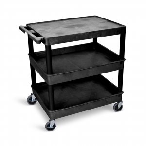 Luxor TC211-B 3 Shelf Large Black Tub Cart