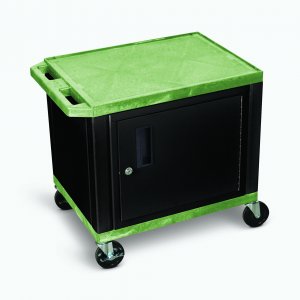 Luxor WT26GC2E-B Tuffy Green 2 Shelf Av Cart W Black Cabinet  Electric