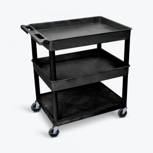 Luxor TC112-B 3 Shelf Large Black Tub Cart