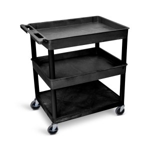 Luxor TC112-B 3 Shelf Large Black Tub Cart