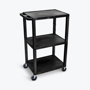 Luxor WT42E Black Tuffy 3 Shelf 42 Av Cart W Electric