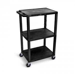 Luxor WT42E Black Tuffy 3 Shelf 42 Av Cart W Electric