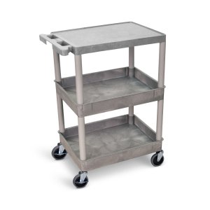 Luxor STC211-G 3 Shelf Gray Tub Cart