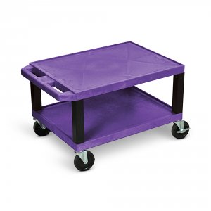 Luxor WT16PE-B Tuffy Purple 2 Shelf Av Cart W Black Legs  Electric