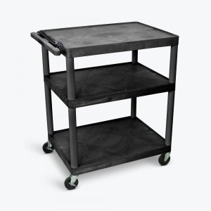 Luxor LP40E-B Endura Black 3 Shelf Presentation Cart 40 14h