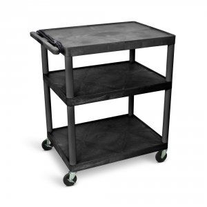 Luxor LP40E-B Endura Black 3 Shelf Presentation Cart 40 14h