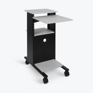 Luxor WPS4 Mobile Presentation Stand With 4 Gray Shelves