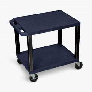 Luxor WT26ZE-B Tuffy Navy Blue 2 Shelf Av Cart W Black Legs  Electric