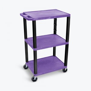 Luxor WT42PE-B Purple Tuffy 3 Shelf 42 Av Cart  W Black Legs  Electric