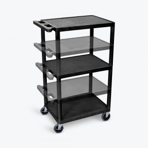 Luxor LPDUOE-B Black Endura Presentation Cart Multi Height With Electr