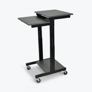 Luxor PS3945 Gray 3 Shelf Adjustable Height Computer Workstation