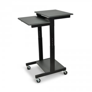 Luxor PS3945 Gray 3 Shelf Adjustable Height Computer Workstation