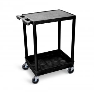 Luxor STC21-B 2 Shelf Black Tub Cart