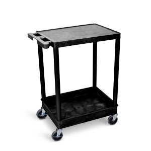 Luxor STC21-B 2 Shelf Black Tub Cart