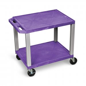 Luxor WT26PE-N Tuffy Purple 2 Shelf Av Cart W Nickel Legs  Electric