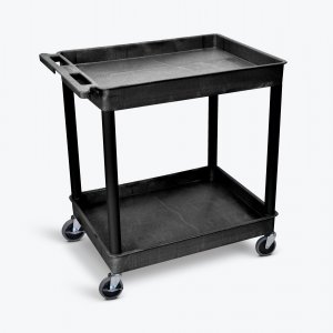 Luxor TC11-B 2 Shelf Large Black Tub Cart