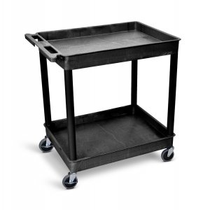 Luxor TC11-B 2 Shelf Large Black Tub Cart