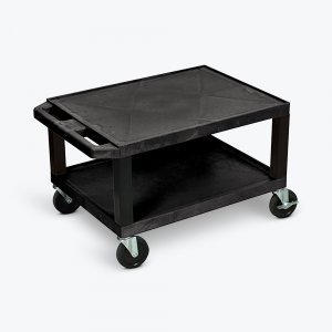 Luxor WT16E Tuffy Black 2 Shelf Av Cart W Electric