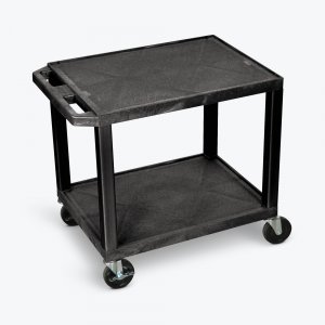 Luxor WT26E Tuffy Black 2 Shelf Av Cart W Electric