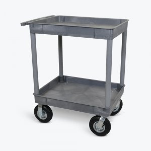 Luxor TC11P8-G Gray 24x32 2 Tub Cart W P8 Casters