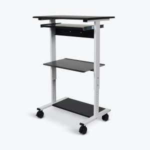 Luxor STAND-WS30 Stand-ws30 Mobile 3 Shelf Adjustable Stand Up Worksta