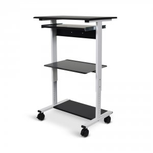 Luxor STAND-WS30 Stand-ws30 Mobile 3 Shelf Adjustable Stand Up Worksta