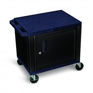 Luxor WT26ZC2E-B Tuffy Navy Blue 2 Shelf Av Cart W Black Cabinet  Elec